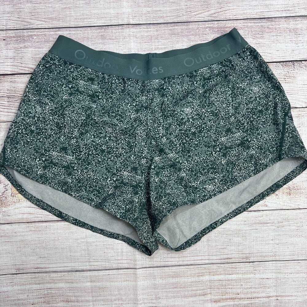 Outdoor Voices Green Speckled Athletic Shorts